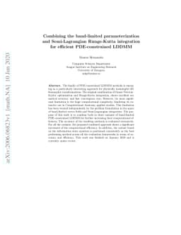Combining the band-limited parameterization and Semi-Lagrangian
  Runge--Kutta integration for efficient PDE-constrained LDDMM