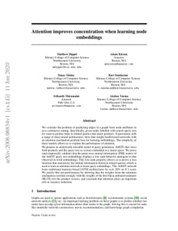 Attention improves concentration when learning node embeddings