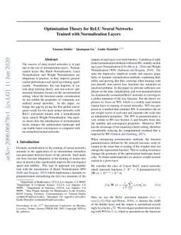 Optimization Theory for ReLU Neural Networks Trained with Normalization
  Layers