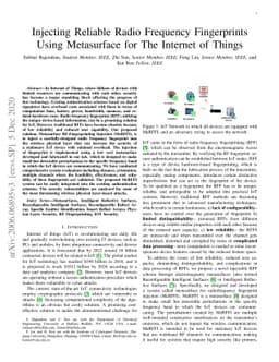 Injecting Reliable Radio Frequency Fingerprints Using Metasurface for
  The Internet of Things