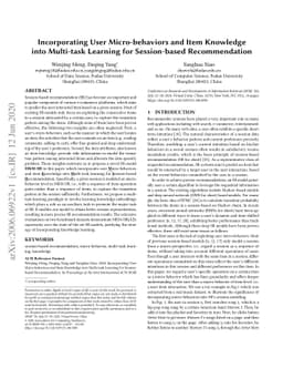 Incorporating User Micro-behaviors and Item Knowledge into Multi-task
  Learning for Session-based Recommendation
