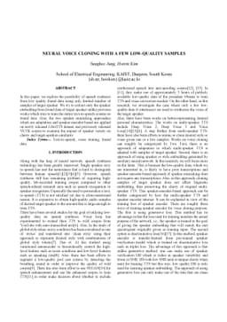 Neural voice cloning with a few low-quality samples