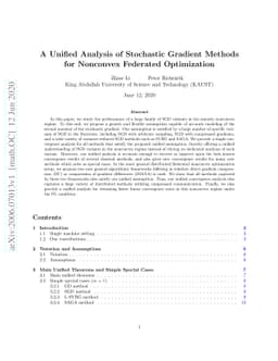 A Unified Analysis of Stochastic Gradient Methods for Nonconvex
  Federated Optimization
