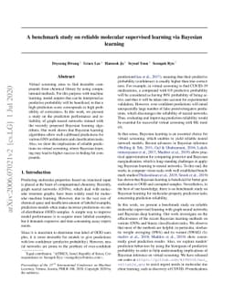 A benchmark study on reliable molecular supervised learning via Bayesian
  learning