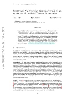 Seq2Tens: An Efficient Representation of Sequences by Low-Rank Tensor
  Projections