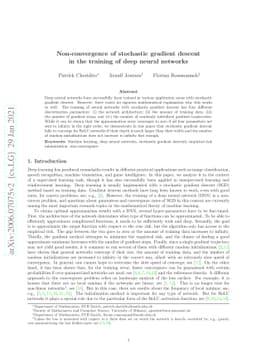Non-convergence of stochastic gradient descent in the training of deep
  neural networks