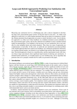 Large-scale Hybrid Approach for Predicting User Satisfaction with
  Conversational Agents