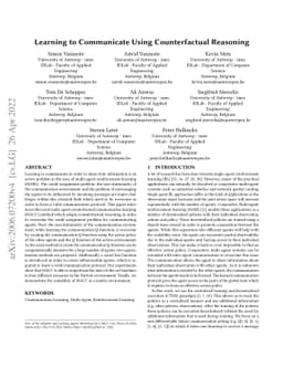 Learning to Communicate Using Counterfactual Reasoning