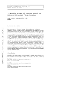 An Accurate, Scalable and Verifiable Protocol for Federated
  Differentially Private Averaging