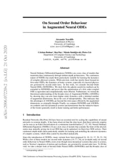 On Second Order Behaviour in Augmented Neural ODEs
