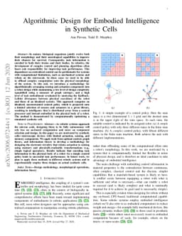 Algorithmic Design for Embodied Intelligence in Synthetic Cells