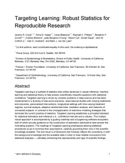 Targeting Learning: Robust Statistics for Reproducible Research