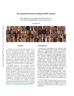 The DeepFake Detection Challenge (DFDC) Dataset