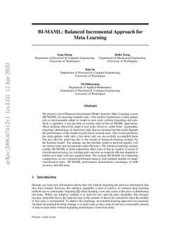 BI-MAML: Balanced Incremental Approach for Meta Learning