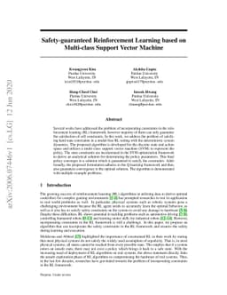 Safety-guaranteed Reinforcement Learning based on Multi-class Support
  Vector Machine