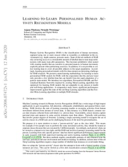 Learning-to-Learn Personalised Human Activity Recognition Models