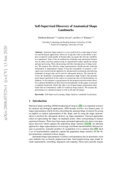 Self-Supervised Discovery of Anatomical Shape Landmarks