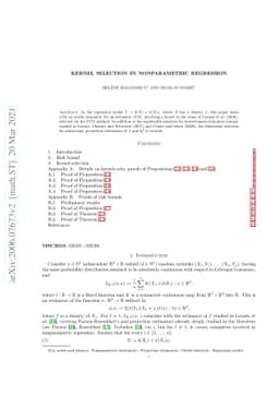 Kernel Selection in Nonparametric Regression