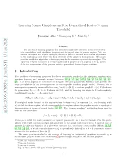 Learning Sparse Graphons and the Generalized Kesten-Stigum Threshold