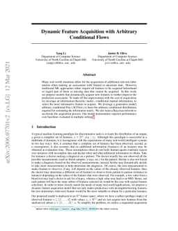 Dynamic Feature Acquisition with Arbitrary Conditional Flows