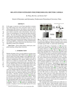 Relative Pose Estimation for Stereo Rolling Shutter Cameras