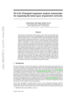 PCAAE: Principal Component Analysis Autoencoder for organising the
  latent space of generative networks