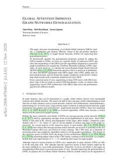 Global Attention Improves Graph Networks Generalization