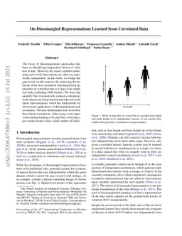 On Disentangled Representations Learned From Correlated Data