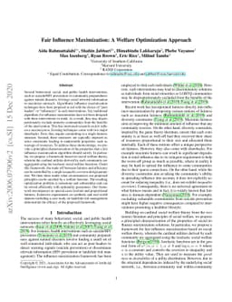 Fair Influence Maximization: A Welfare Optimization Approach