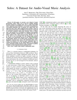 Solos: A Dataset for Audio-Visual Music Analysis