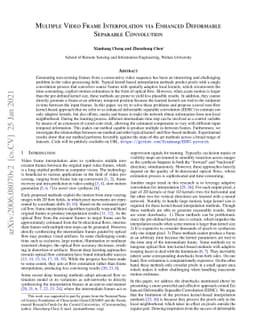 Multiple Video Frame Interpolation via Enhanced Deformable Separable
  Convolution
