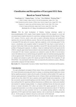Classification and Recognition of Encrypted EEG Data Neural Network