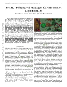 ForMIC: Foraging via Multiagent RL with Implicit Communication