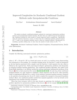 Improved Complexities for Stochastic Conditional Gradient Methods under
  Interpolation-like Conditions