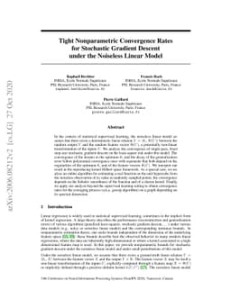 Tight Nonparametric Convergence Rates for Stochastic Gradient Descent
  under the Noiseless Linear Model