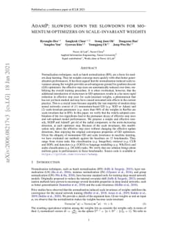 AdamP: Slowing Down the Slowdown for Momentum Optimizers on
  Scale-invariant Weights