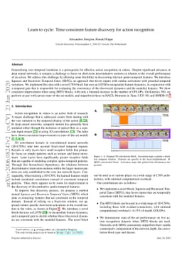 Learn to cycle: Time-consistent feature discovery for action recognition
