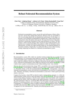 Robust Federated Recommendation System