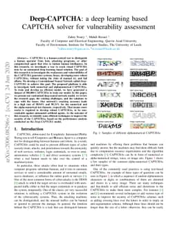 Deep-CAPTCHA: a deep learning based CAPTCHA solver for vulnerability
  assessment