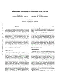 A Dataset and Benchmarks for Multimedia Social Analysis