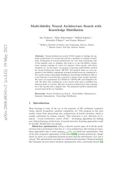 Multi-fidelity Neural Architecture Search with Knowledge Distillation