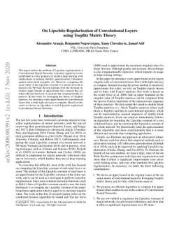 On Lipschitz Regularization of Convolutional Layers using Toeplitz
  Matrix Theory