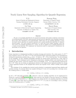 Nearly Linear Row Sampling Algorithm for Quantile Regression