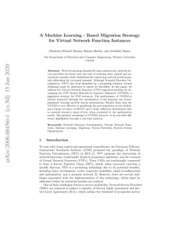 A Machine Learning-Based Migration Strategy for Virtual Network Function
  Instances