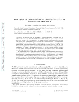 Evolution of Group-Theoretic Cryptology Attacks using Hyper-heuristics