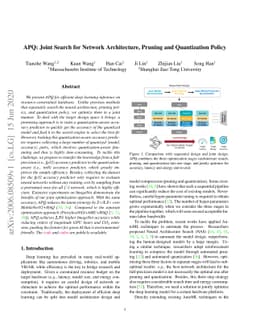 APQ: Joint Search for Network Architecture, Pruning and Quantization
  Policy