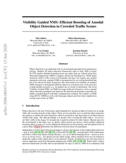 Visibility Guided NMS: Efficient Boosting of Amodal Object Detection in
  Crowded Traffic Scenes