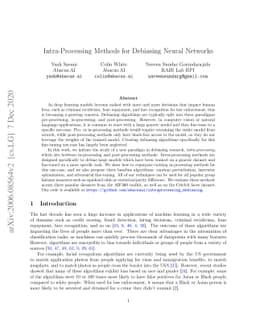 Intra-Processing Methods for Debiasing Neural Networks