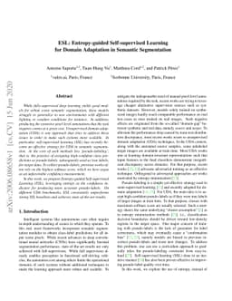 ESL: Entropy-guided Self-supervised Learning for Domain Adaptation in
  Semantic Segmentation