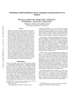 Predicting Livelihood Indicators from Community-Generated Street-Level
  Imagery